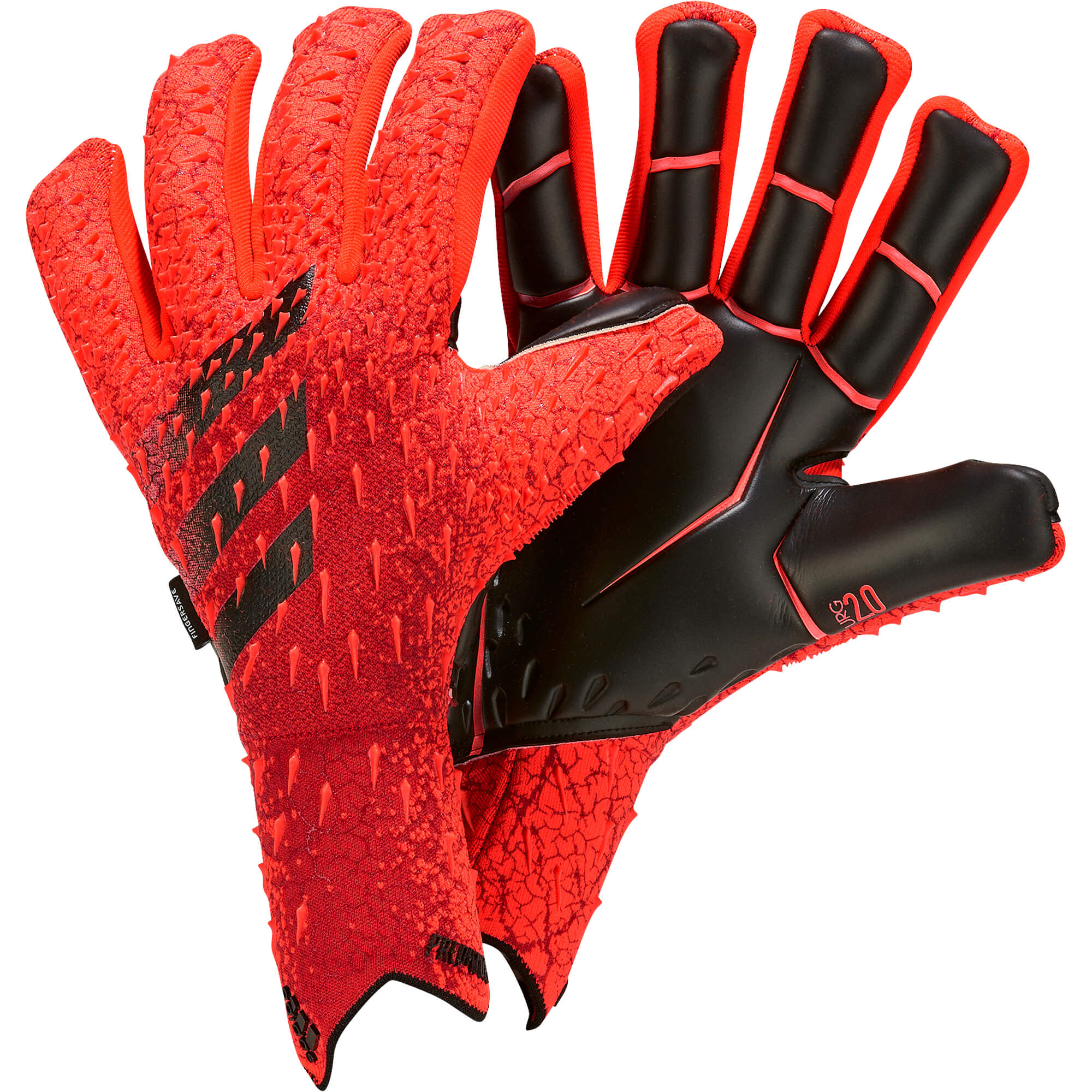 Me kleding alliantie Adidas Predator Pro Fingersafe Solar Red/Black - Keepershandschoenen